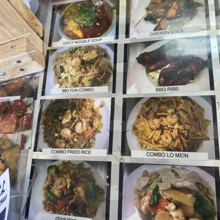 a variety of asian food