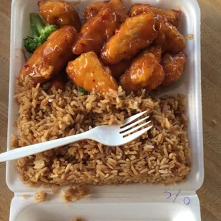 Orange chicken w/ fried rice