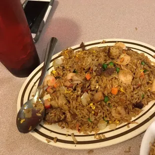 Combination Fried Rice, after eat! The large is gigantic