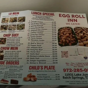 Take out menu, front ignore out of date prices
