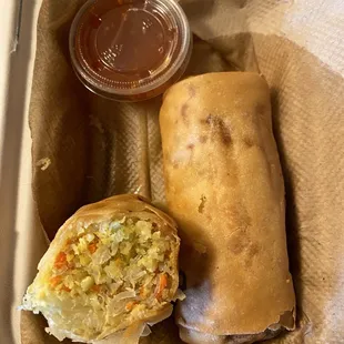 Chicken Eggrolls with Sauce