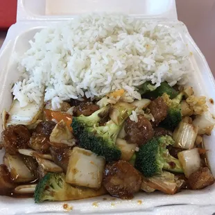 Garlic shrimp with little salad shrimp