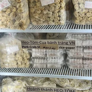 a display of egg rolls