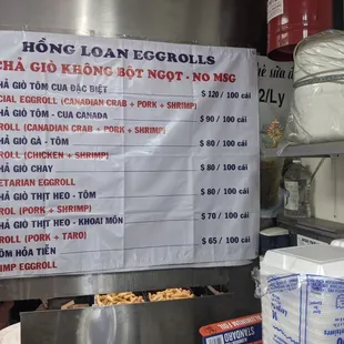 menu