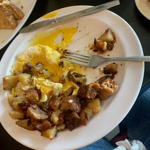 2 Eggs with potato&apos;s, sausage and toast. Great value.