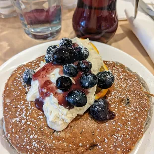 Lemon blueberry marscapone pancakes