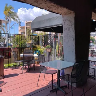 Outside patio seating area