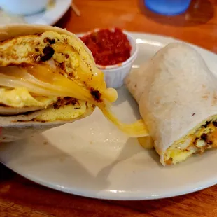 Inside their breakfast burrito