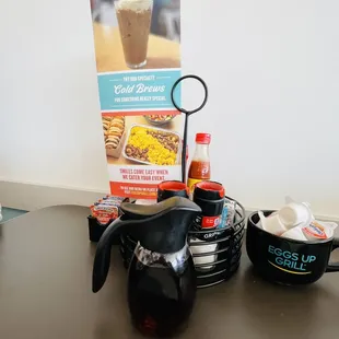 the contents of a coffee maker