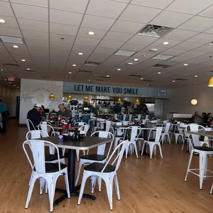 Inside, the picture makes it look dark but it's very light and breezy inside