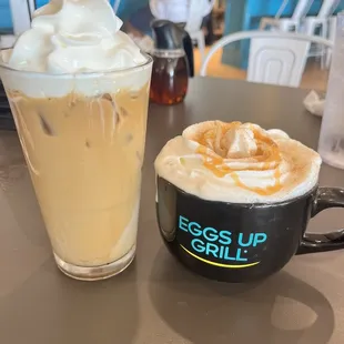 Iced French Vanilla Latte and Cinnamon Swirl Coffee