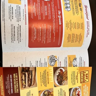 a menu for a restaurant