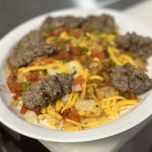 a plate of food on a counter