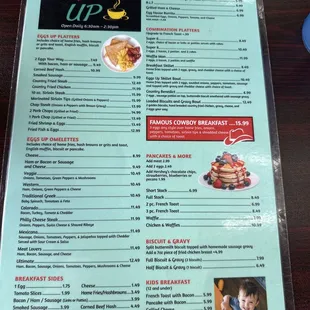 Breakfast menu