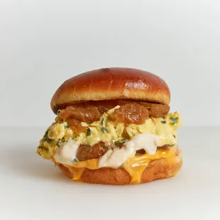 an egg sandwich on a bun