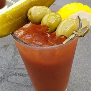 Bloody mary ($9) was pretty spicy. Pickle, celery, green olives, lemon wedge, nothing too crazy for garnish