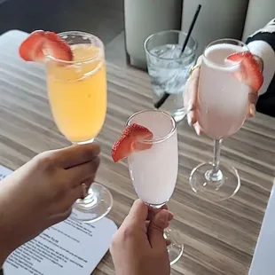 Strawberry lemonade mimosa  Peach mimosa