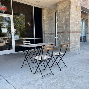 The outside seating area