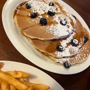 Buttermilk pancake and cheese burger