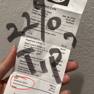 22% gratuity added?