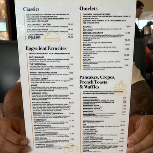 Breakfast menu