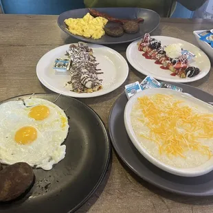 Grits and crepe combo