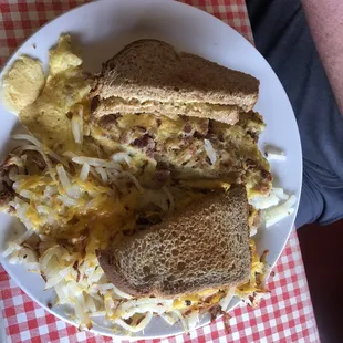 Meat lovers omelette