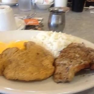 Pork chop breakfast