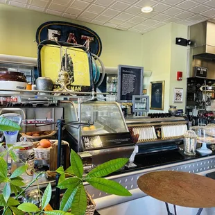 the interior of a bakery