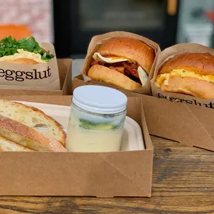 Egg Salad Sandwich, Slut, Bacon Egg &amp; Cheese, and the Fairfax ⋅ Beverly Center - Los Angeles, California