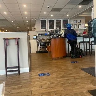 a man sitting at a counter