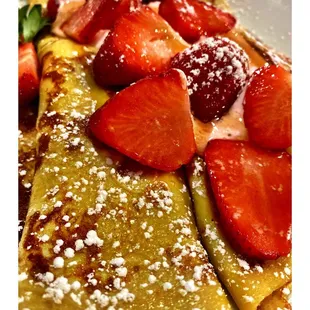 *Strawberry Cream Stuffed Crepes Coffee &amp; OJ @ Eggsperience.Elmwood Park, IL Breakfast Lunch Brunch.One of Locations.Cool!