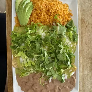 Green Enchiladas with Chicken +Avocado and Onion