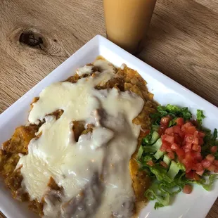 Chilaquiles and Orange juice