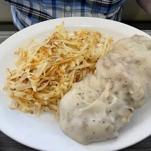 Biscuits and gravy! Huge portion.