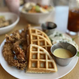 Chicken and Waffles Benedict