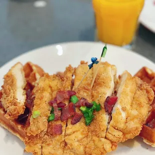 Spicy Cajun chicken and waffles