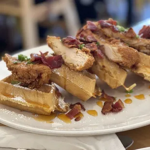 Cajun chicken and waffles