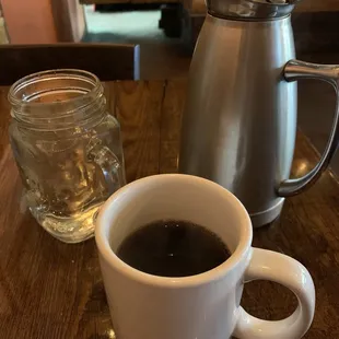 a cup of coffee on a table