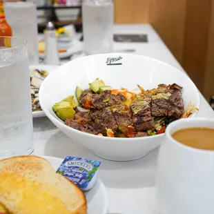a bowl of food