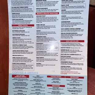 Backside of the extensive menu.