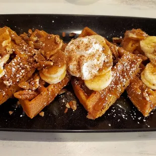 Delicious pumpkin waffles at EggTown in Lithia