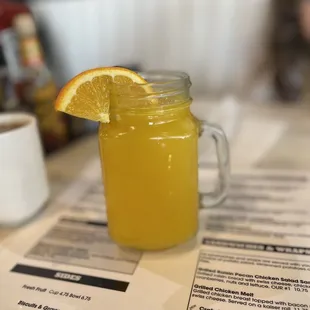Fresh squeezed orange juice.