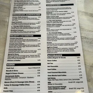Menu back