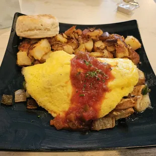 Southwest chicken  omelet.
