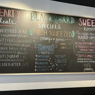 Blackboard specials opening day