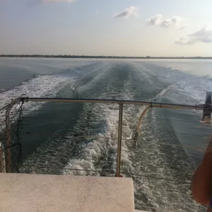 Back of boat&apos; beautiful view
