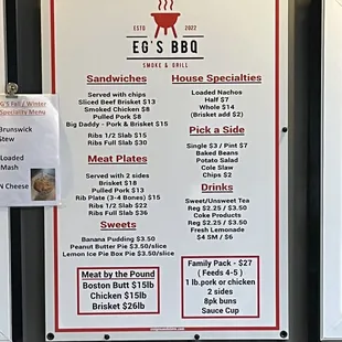 Menu as of December 29, 2023.