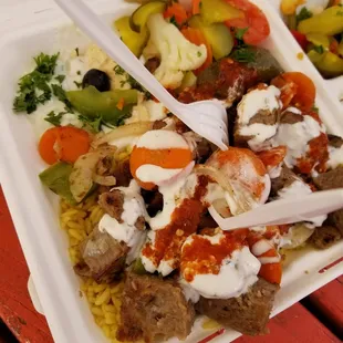 Gyro platter with rice
