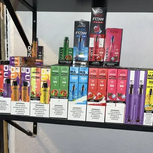 a shelf of cigarettes